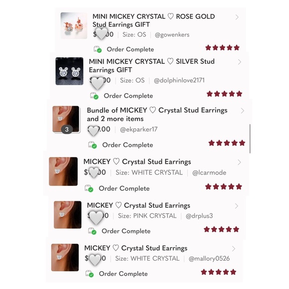 MINI MICKEY CRYSTAL Cubic Zirconia Diamond SILVER Stud Earrings GIFT Box - Picture 4 of 7